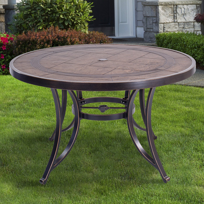 Fleur De Lis Living 48" Round Dining Table Outdoor Patio Garden